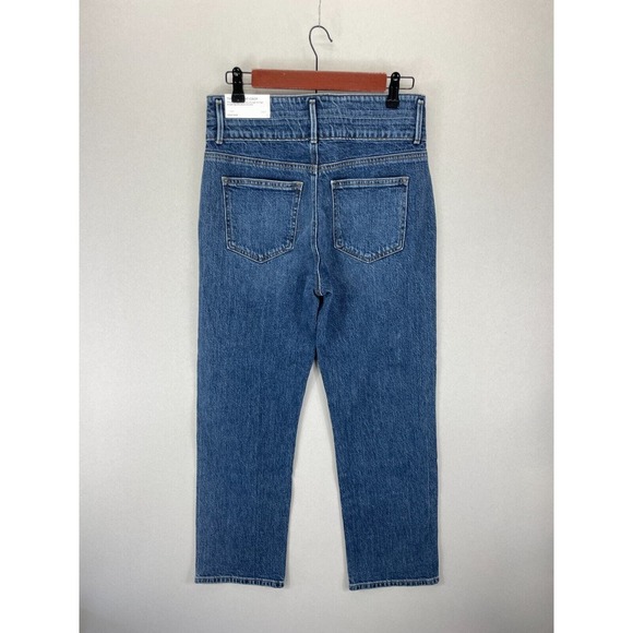 Ann Taylor Sculpting Pocket High Rise Straight Crop Jeans Washed Blue Size 2 - Picture 5 of 7